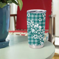 Hibiscus Pakala Aqua Teal Tumbler Cup Tropical Floral Stylized - Polynesian Pride