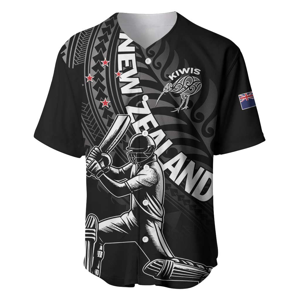 Custom New Zealand Cricket Baseball Jersey Maori Kiwi Black Fern