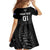 Custom New Zealand Cricket Family Matching Off Shoulder Maxi Dress and Hawaiian Shirt Maori Kiwi Black Fern