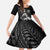 Custom New Zealand Cricket Kid Short Sleeve Dress Maori Kiwi Black Fern