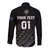 Custom New Zealand Cricket Long Sleeve Button Shirt Maori Kiwi Black Fern