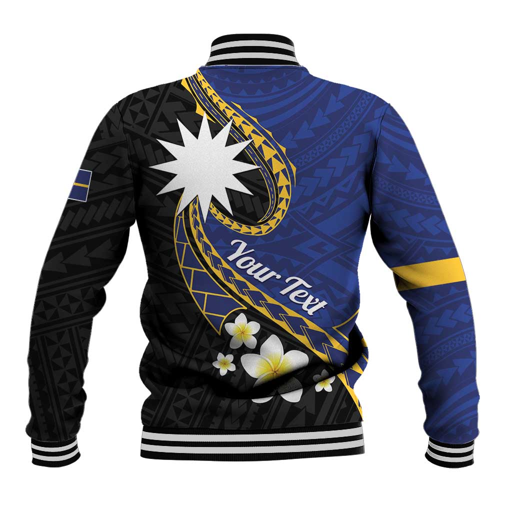 Personalised Nauru Baseball Jacket Naoero Proud Plumeria