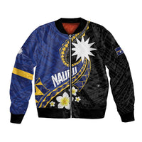 Personalised Nauru Bomber Jacket Naoero Proud Plumeria