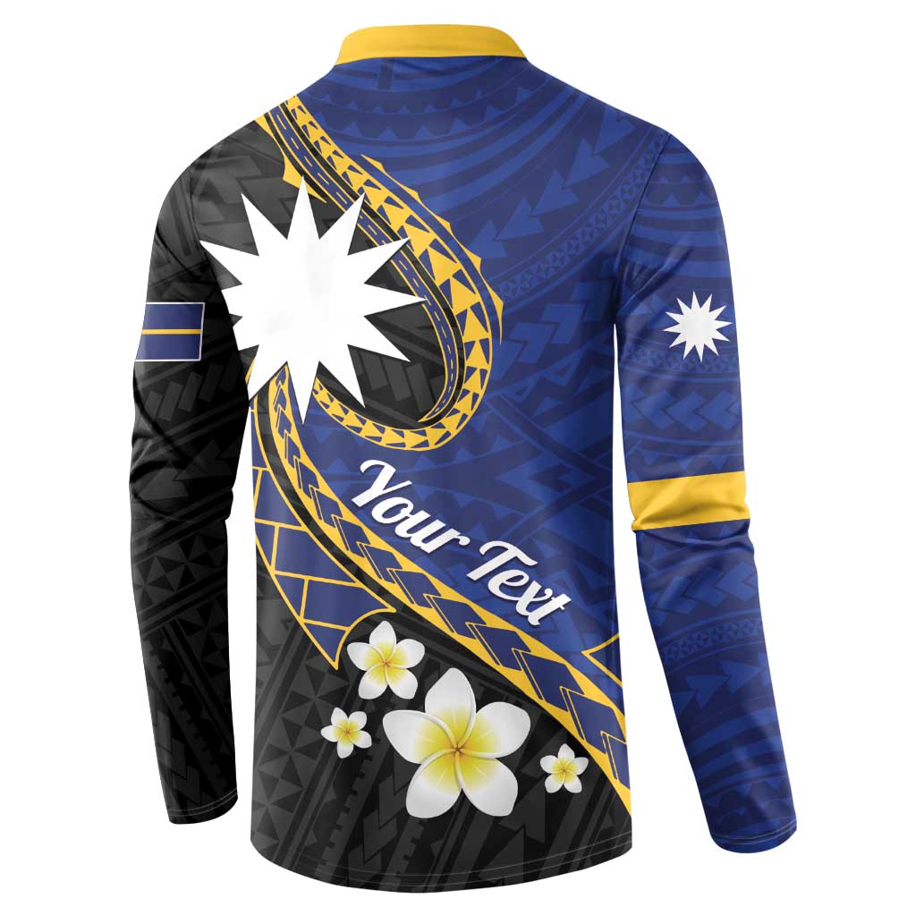 Personalised Nauru Button Sweatshirt Naoero Proud Plumeria