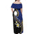 Personalised Nauru Family Matching Off Shoulder Maxi Dress and Hawaiian Shirt Naoero Proud Plumeria