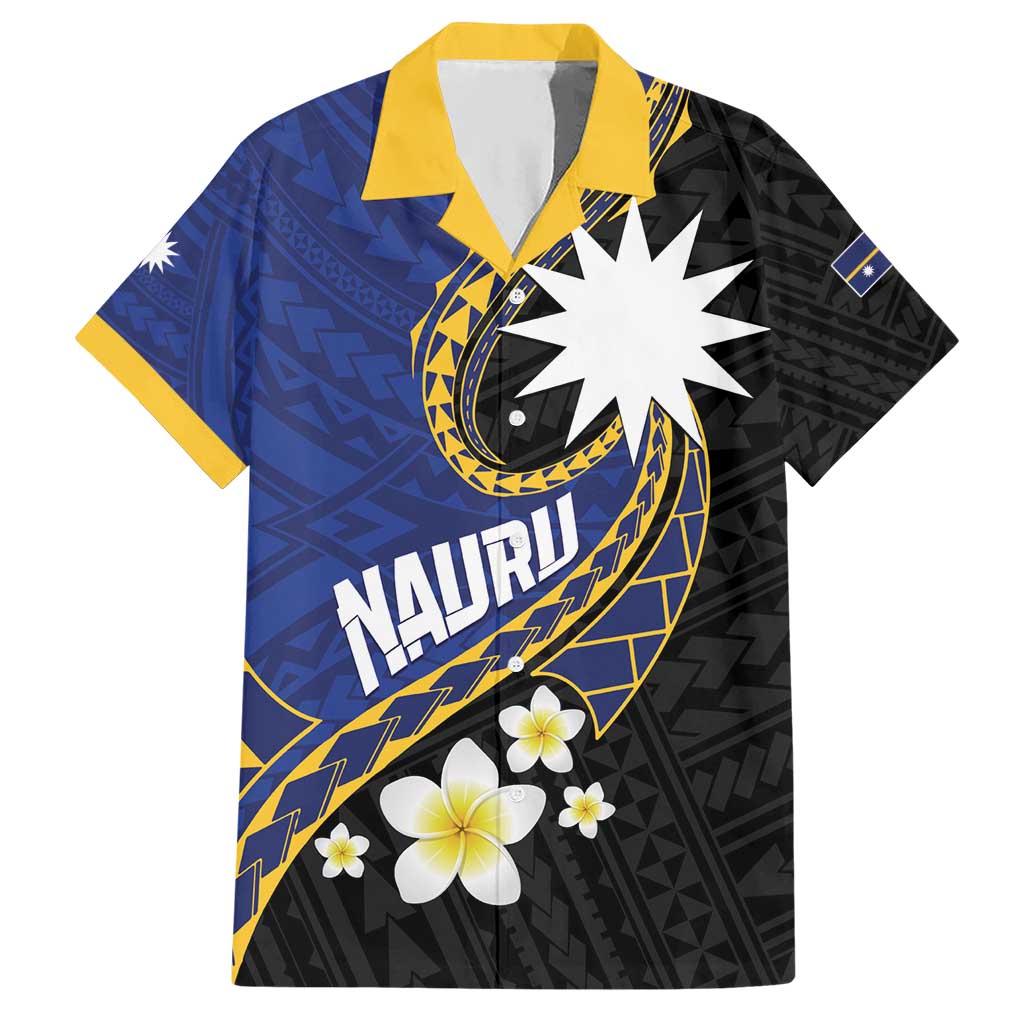 Personalised Nauru Hawaiian Shirt Naoero Proud Plumeria LT01 Blue - Polynesian Pride