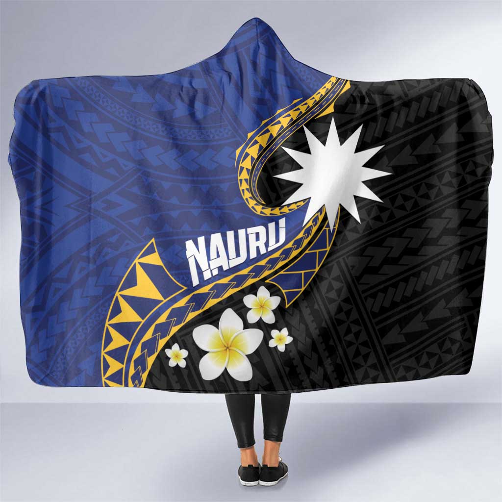 Nauru Hooded Blanket Naoero Proud Plumeria LT01 One Size Blue - Polynesian Pride