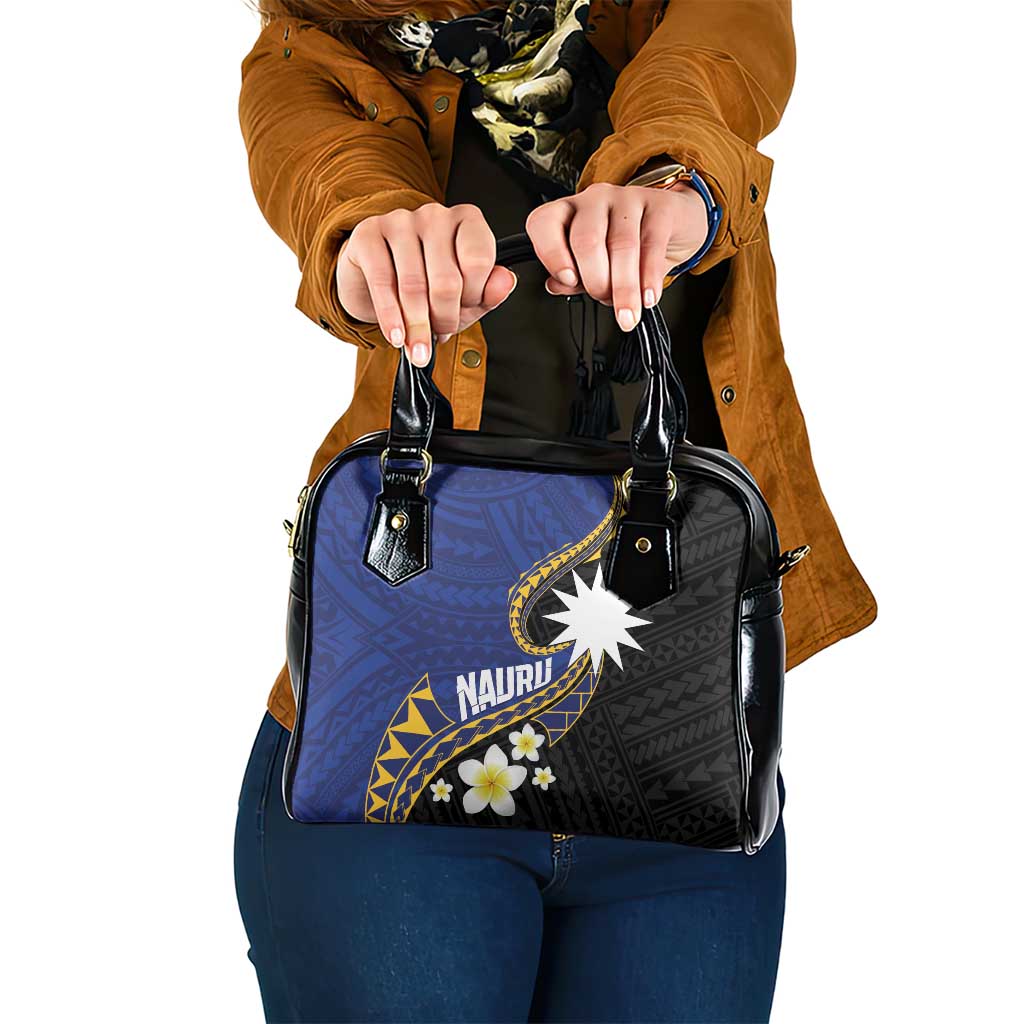 Nauru Shoulder Handbag Naoero Proud Plumeria LT01 One Size Blue - Polynesian Pride