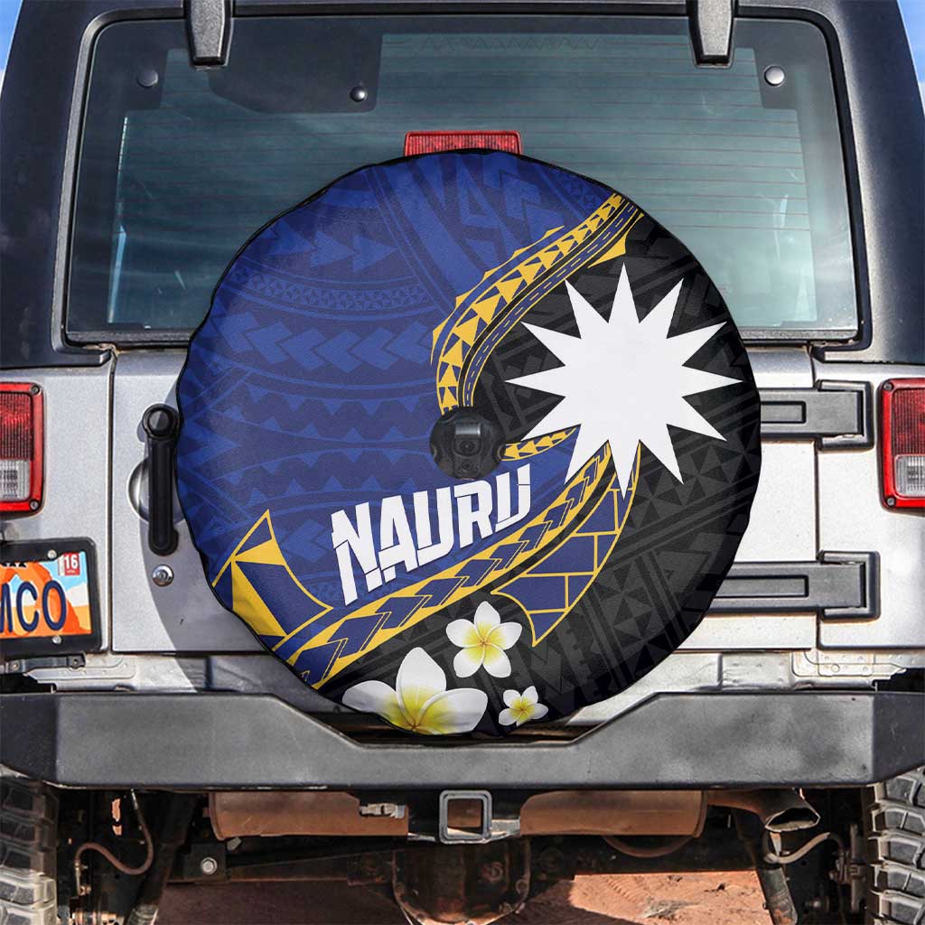 Nauru Spare Tire Cover Naoero Proud Plumeria LT01 Blue - Polynesian Pride