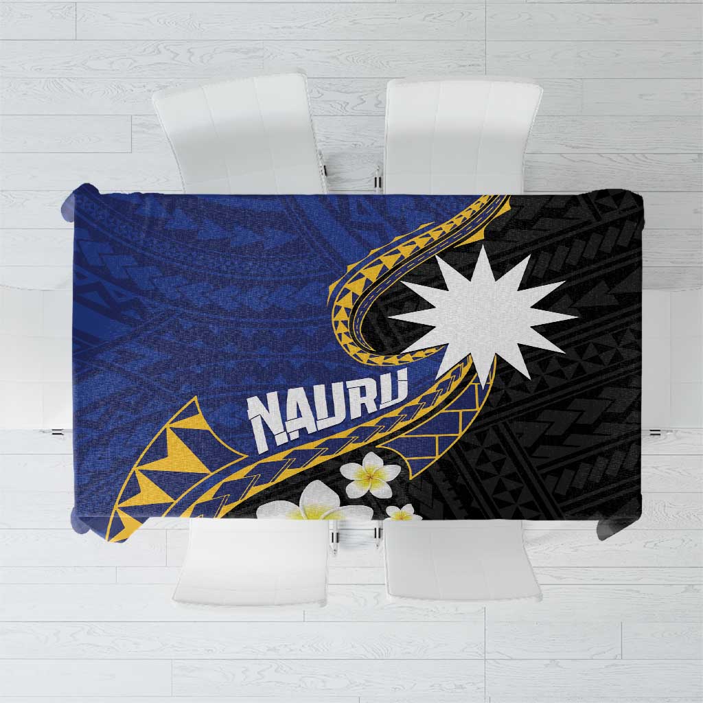 Nauru Tablecloth Naoero Proud Plumeria LT01 Blue - Polynesian Pride