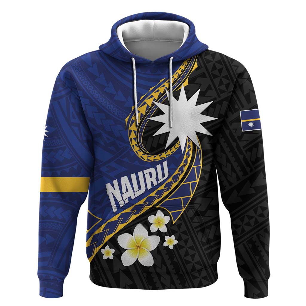 Personalised Nauru Zip Hoodie Naoero Proud Plumeria