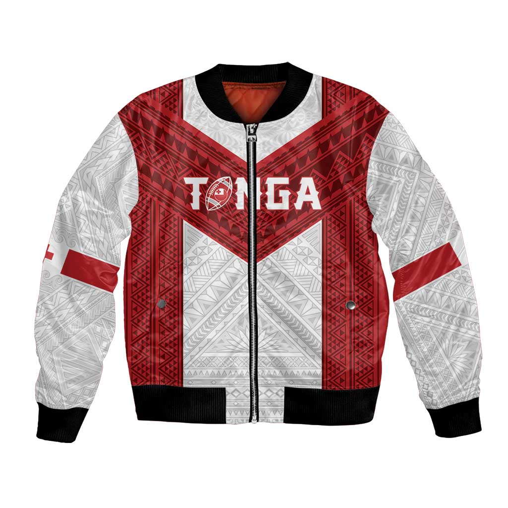 Tonga Rugby Custom Bomber Jacket Tonga Sea Eagles Go Champions LT01 Unisex Red - Polynesian Pride