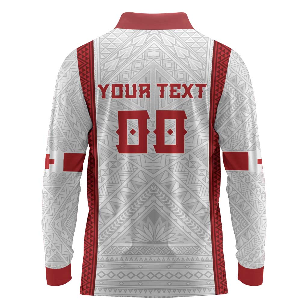 Tonga Rugby Custom Long Sleeve Polo Shirt Tonga Sea Eagles Go Champions
