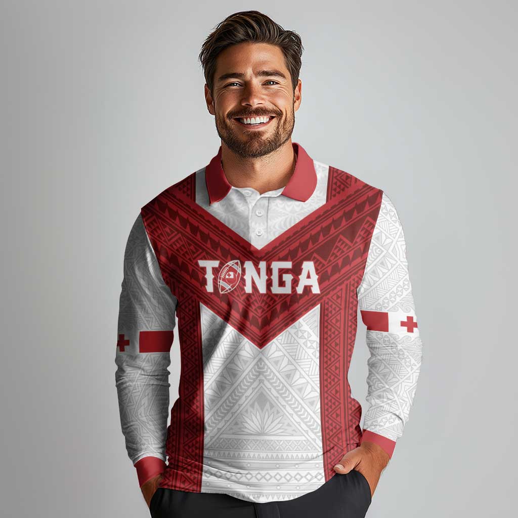 Tonga Rugby Custom Long Sleeve Polo Shirt Tonga Sea Eagles Go Champions