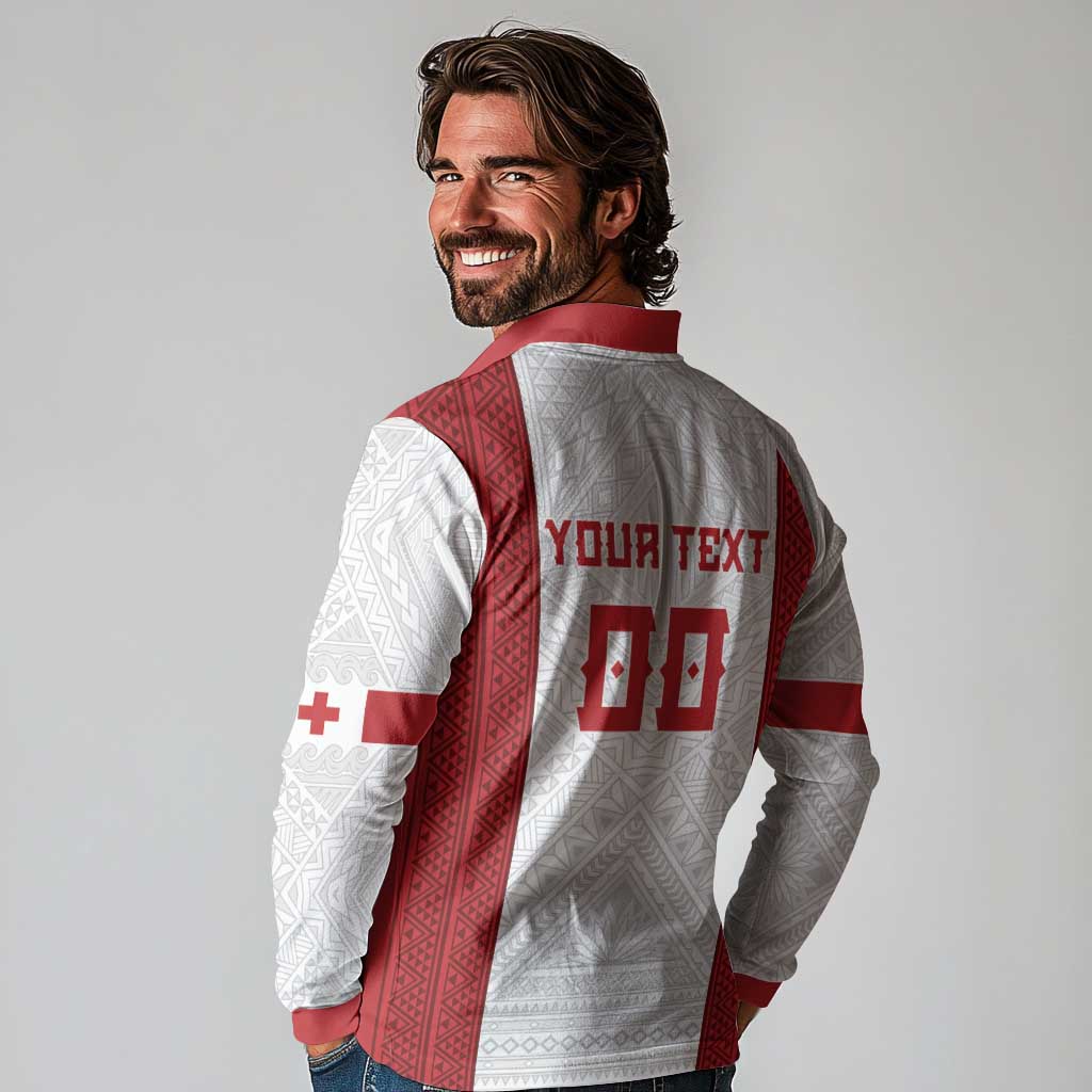 Tonga Rugby Custom Long Sleeve Polo Shirt Tonga Sea Eagles Go Champions