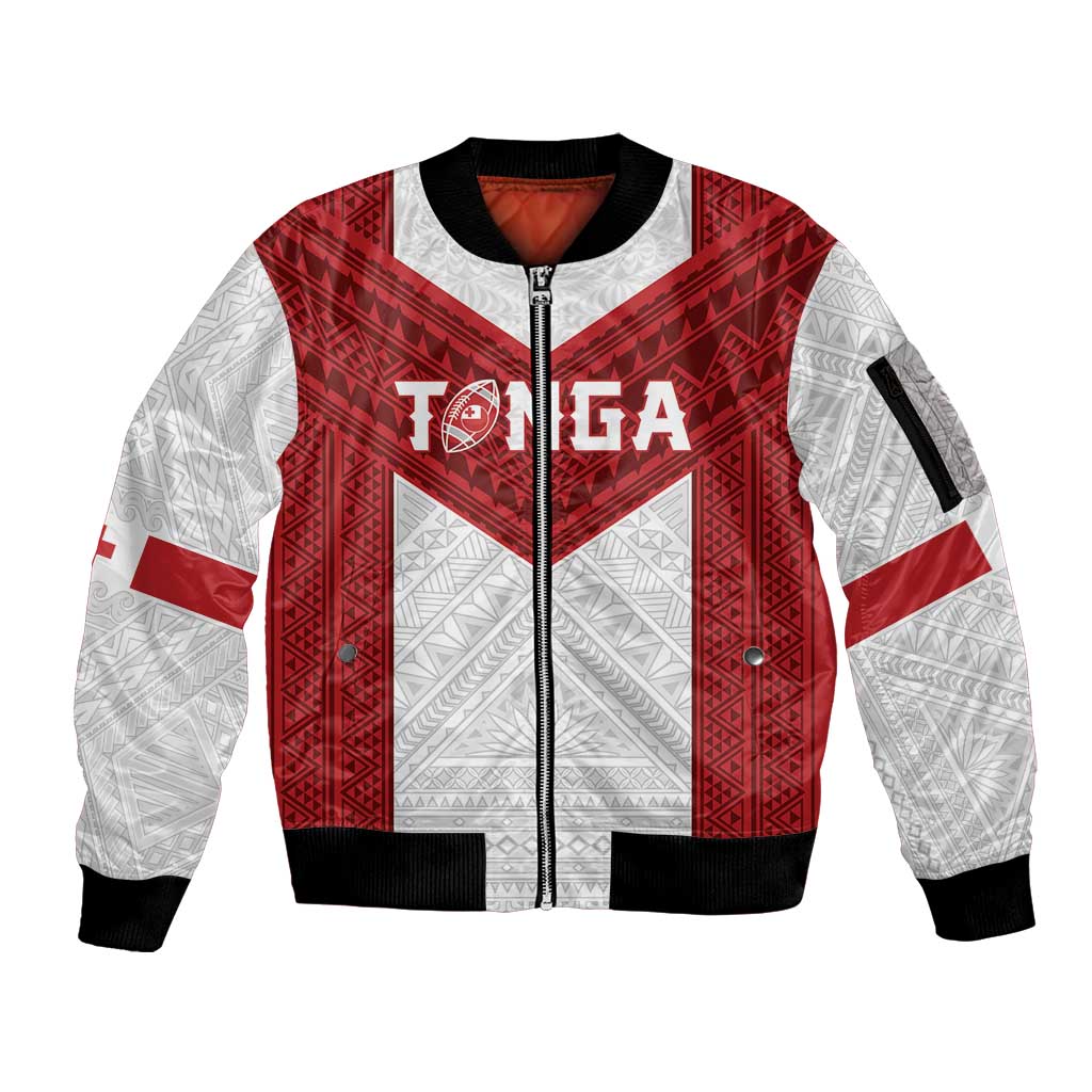 Tonga Rugby Custom Sleeve Zip Bomber Jacket Tonga Sea Eagles Go Champions