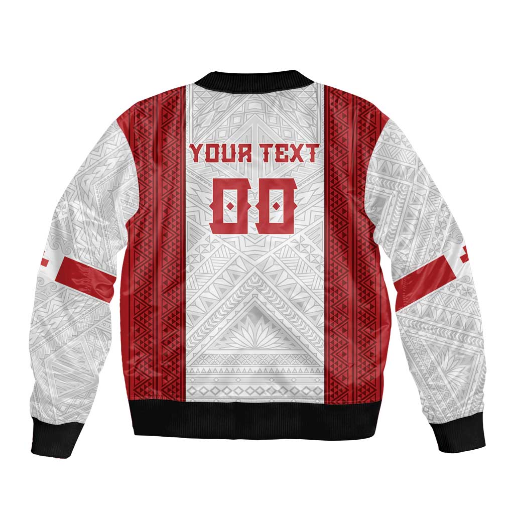 Tonga Rugby Custom Sleeve Zip Bomber Jacket Tonga Sea Eagles Go Champions