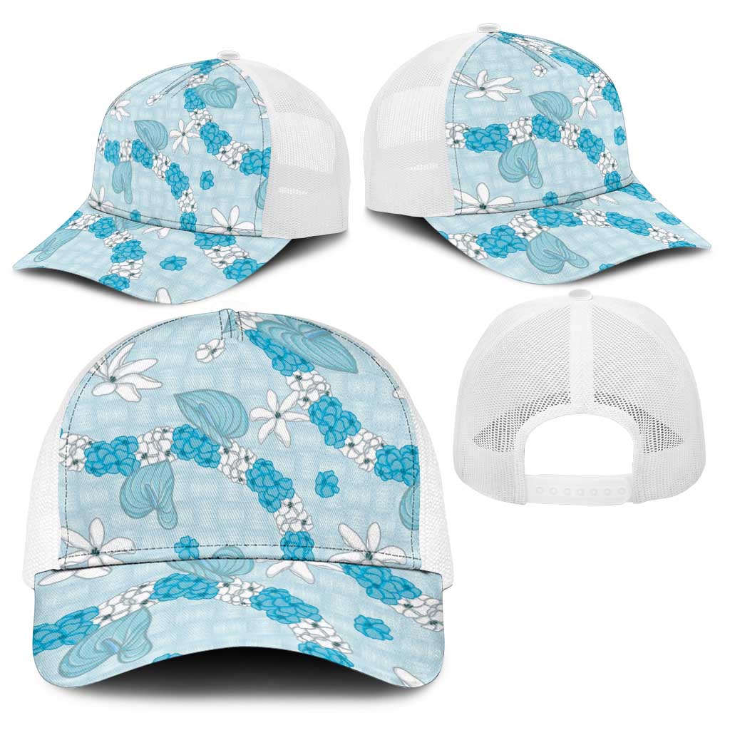 Hawaii Anthurium Tiare Pikake Lei Baseball Net Cap UliUli Lauhala Art Pattern LT01 - Polynesian Pride