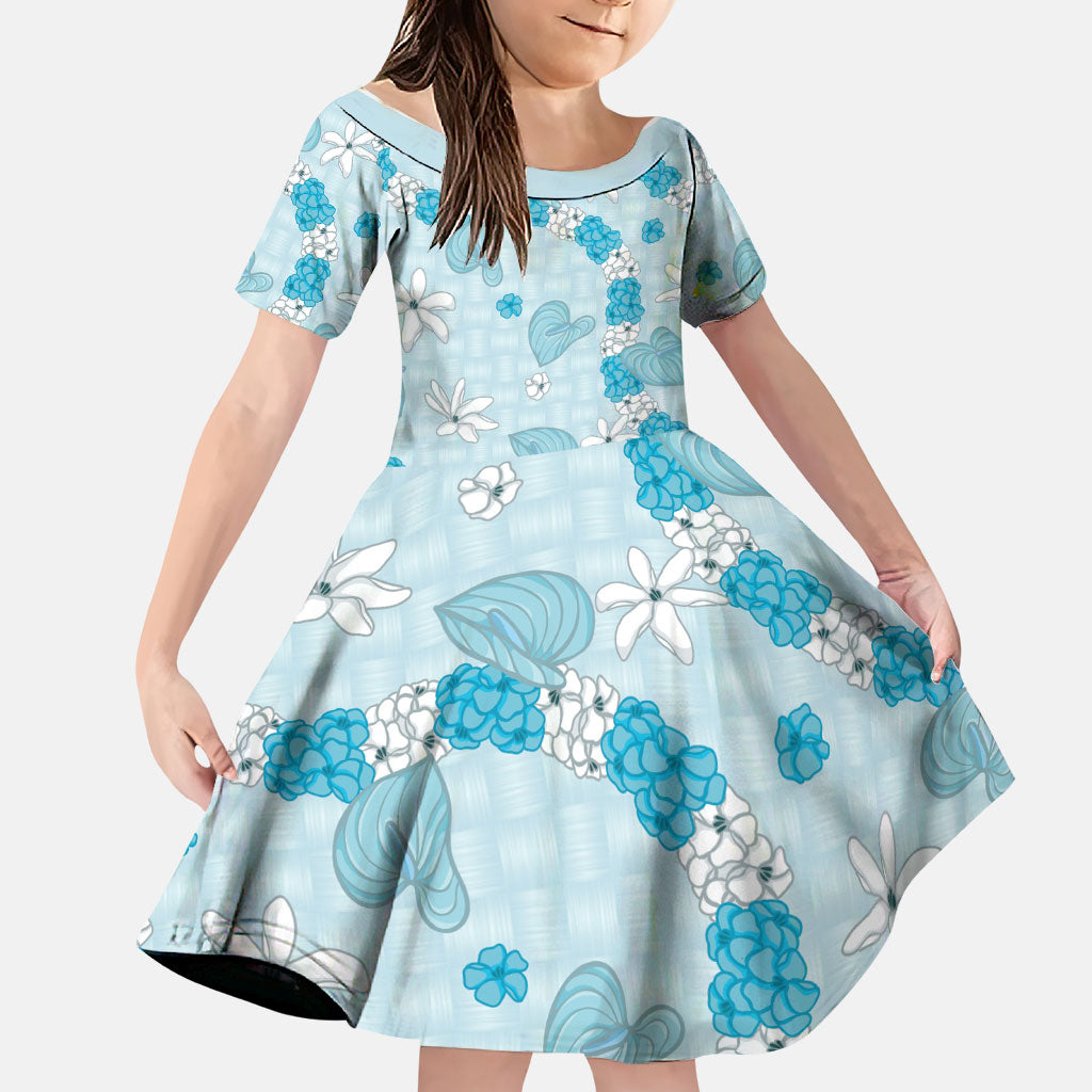 Hawaii Anthurium Tiare Pikake Lei Family Matching Off Shoulder Maxi Dress and Hawaiian Shirt UliUli Lauhala Art Pattern