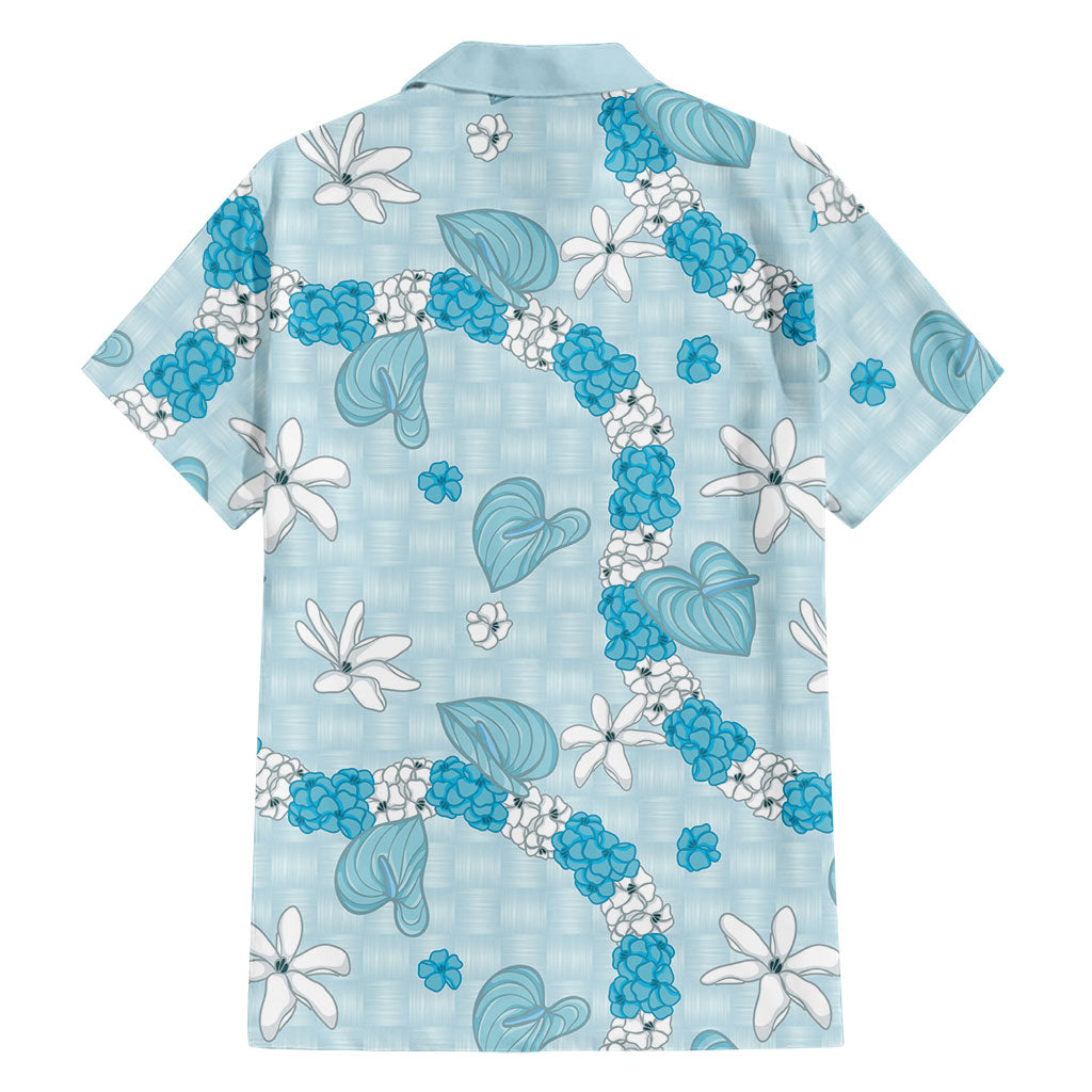 Hawaii Anthurium Tiare Pikake Lei Family Matching Puletasi and Hawaiian Shirt UliUli Lauhala Art Pattern