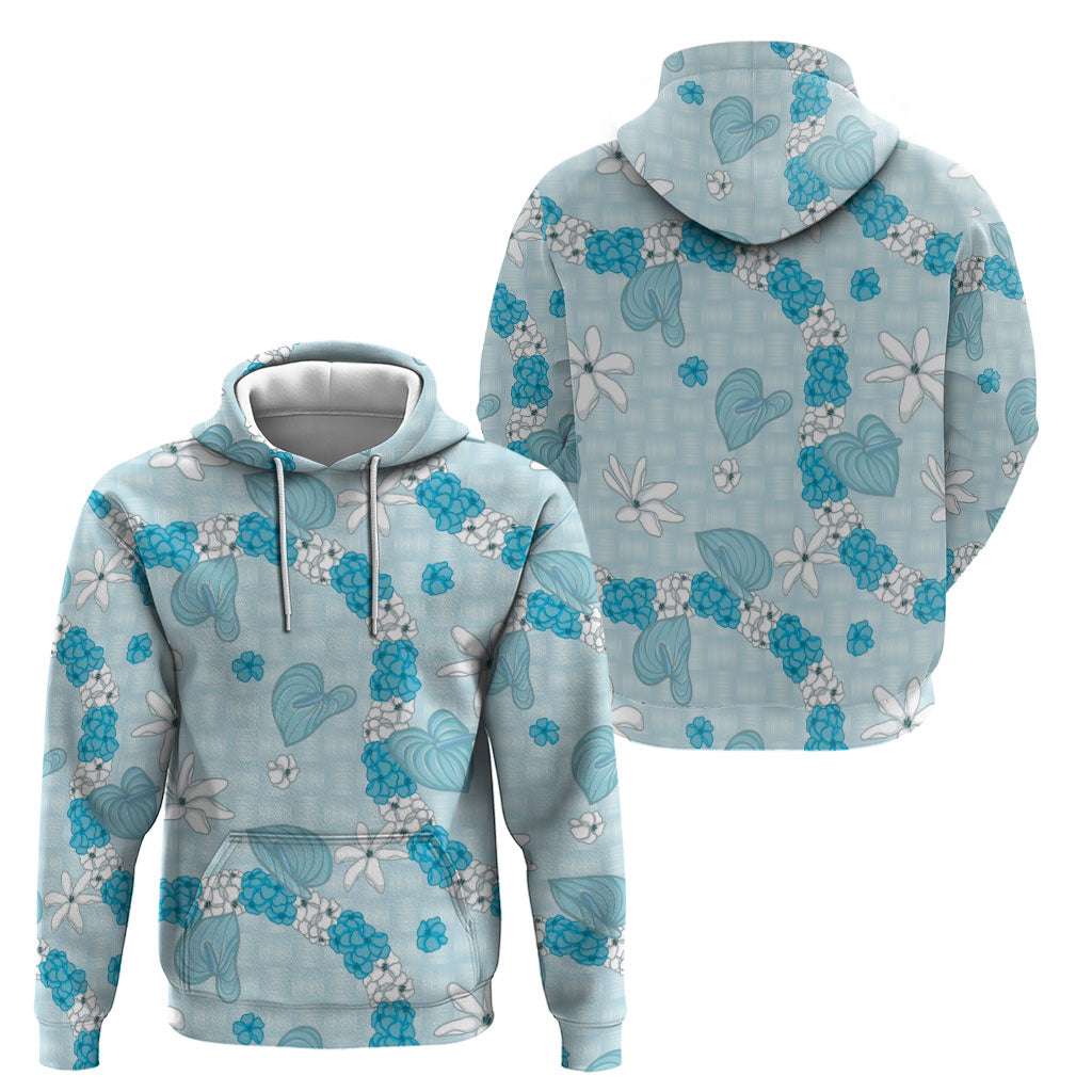 Hawaii Anthurium Tiare Pikake Lei Hoodie UliUli Lauhala Art Pattern LT01 - Polynesian Pride