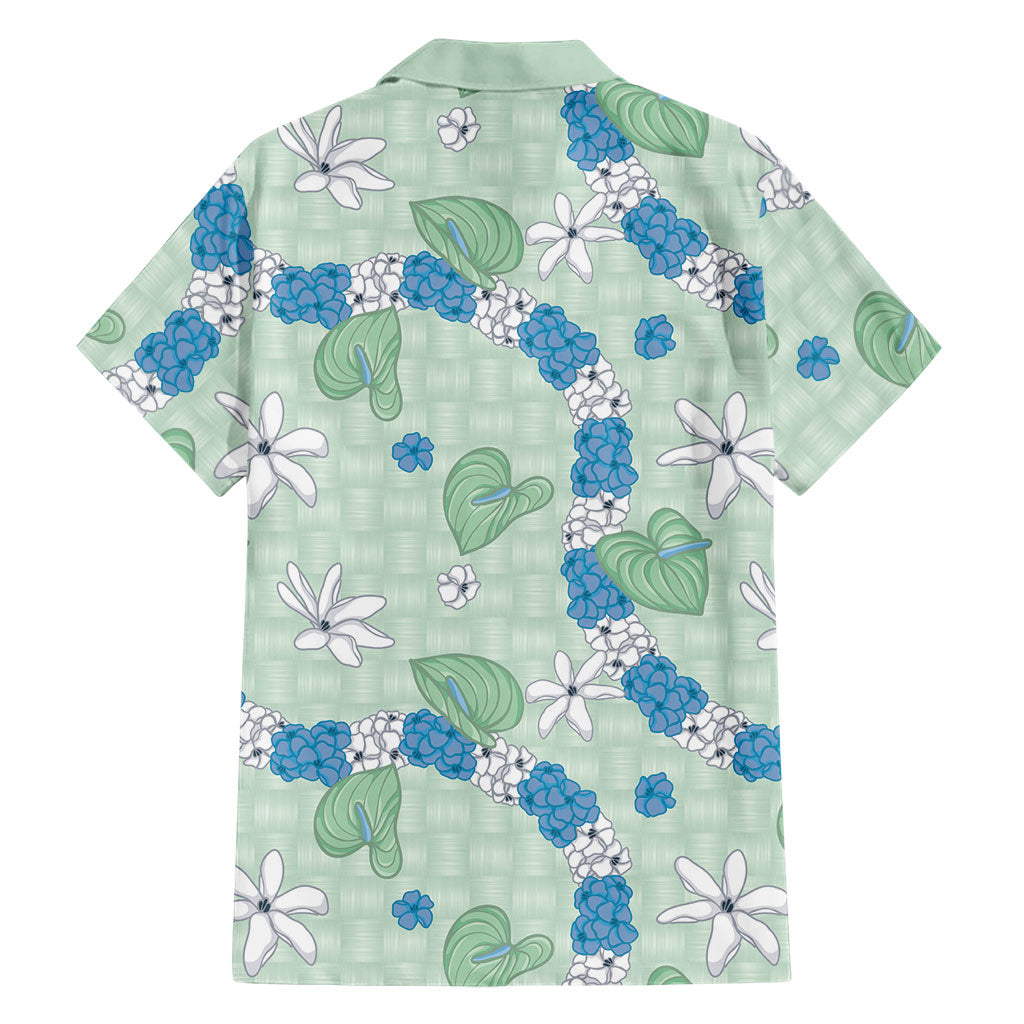 Hawaii Anthurium Tiare Pikake Lei Family Matching Tank Maxi Dress and Hawaiian Shirt Omaomao Lauhala Art Pattern