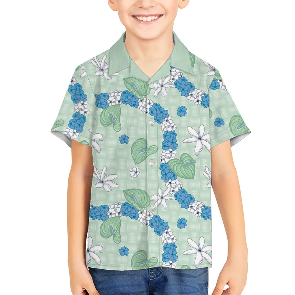 Hawaii Anthurium Tiare Pikake Lei Family Matching Tank Maxi Dress and Hawaiian Shirt Omaomao Lauhala Art Pattern