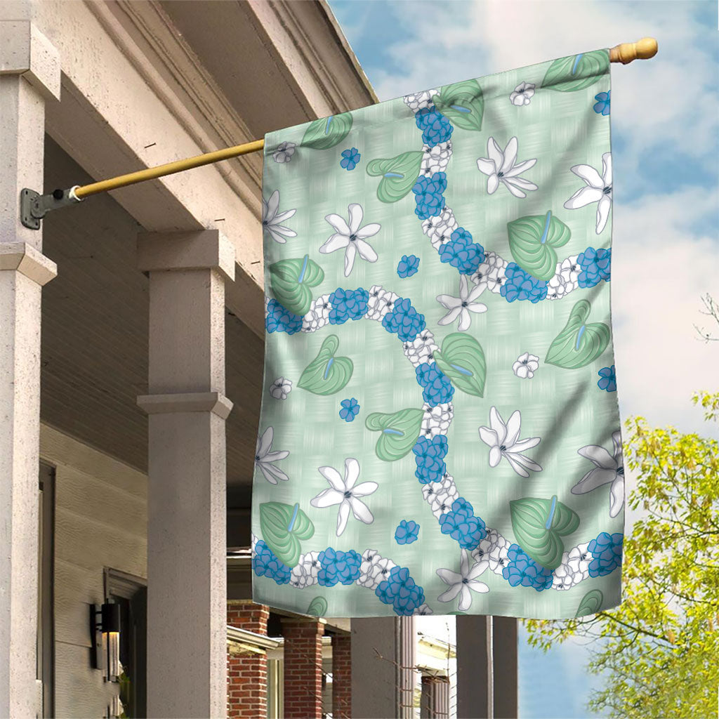 Hawaii Anthurium Tiare Pikake Lei Garden Flag Omaomao Lauhala Art Pattern LT01 House Flag Green - Polynesian Pride