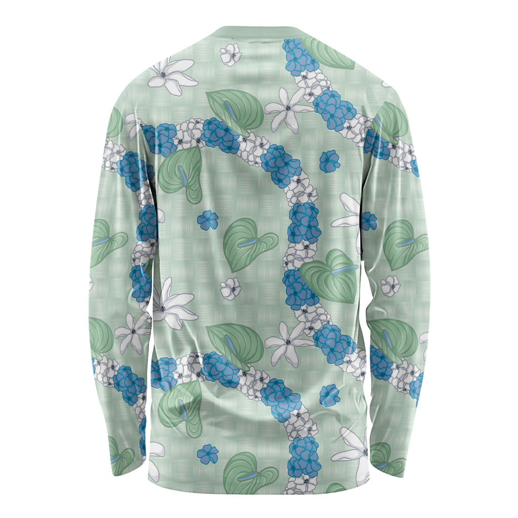 Hawaii Anthurium Tiare Pikake Lei Long Sleeve Shirt Omaomao Lauhala Art Pattern LT01 - Polynesian Pride