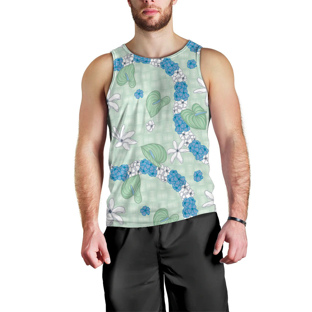Hawaii Anthurium Tiare Pikake Lei Men Tank Top Omaomao Lauhala Art Pattern LT01 - Polynesian Pride