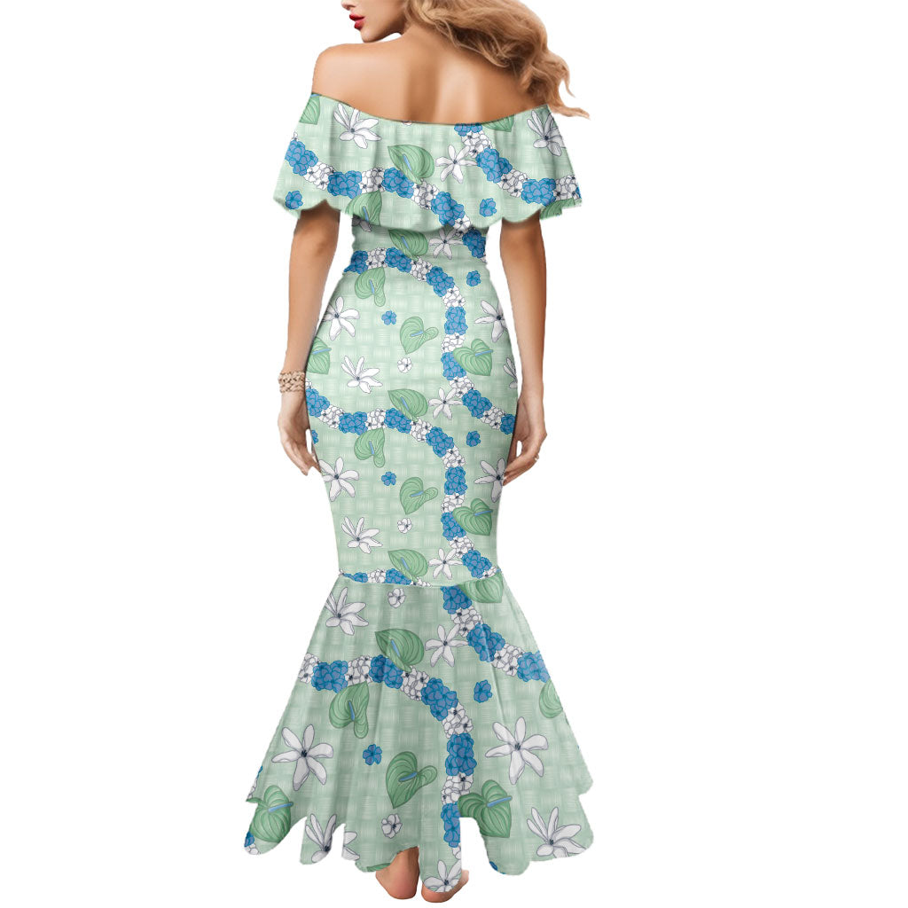 Hawaii Anthurium Tiare Pikake Lei Mermaid Dress Omaomao Lauhala Art Pattern LT01 - Polynesian Pride