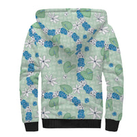Hawaii Anthurium Tiare Pikake Lei Sherpa Hoodie Omaomao Lauhala Art Pattern LT01 - Polynesian Pride