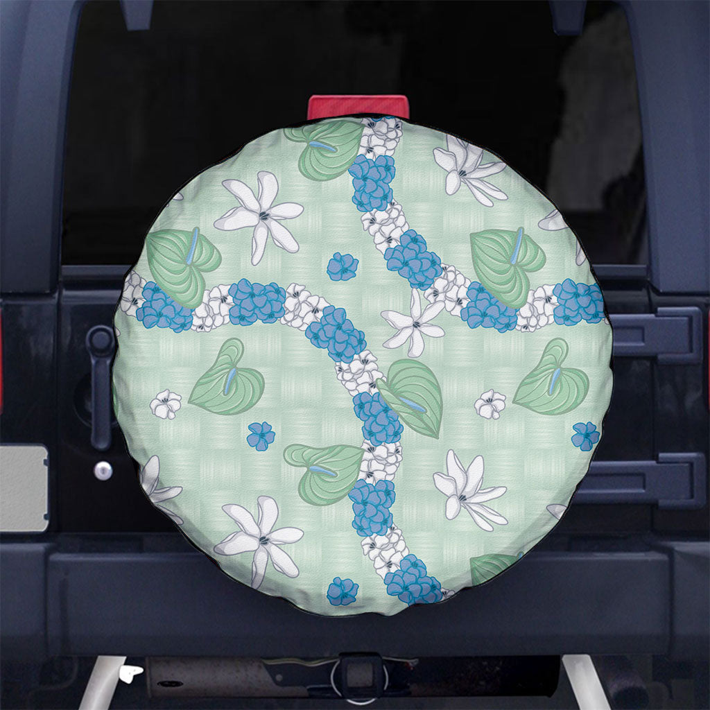 Hawaii Anthurium Tiare Pikake Lei Spare Tire Cover Omaomao Lauhala Art Pattern
