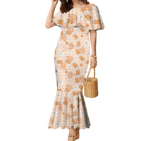Hawaii Anthurium Tiare Pikake Lei Family Matching Mermaid Dress and Hawaiian Shirt Alani Lauhala Art Pattern