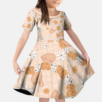 Hawaii Anthurium Tiare Pikake Lei Family Matching Off Shoulder Short Dress and Hawaiian Shirt Alani Lauhala Art Pattern