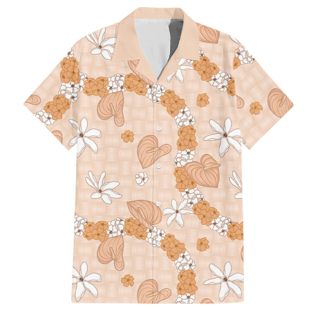 Hawaii Anthurium Tiare Pikake Lei Family Matching Summer Maxi Dress and Hawaiian Shirt Alani Lauhala Art Pattern
