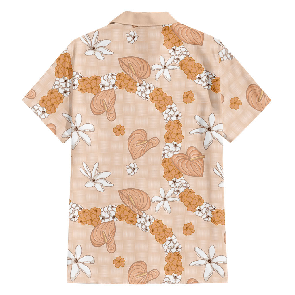 Hawaii Anthurium Tiare Pikake Lei Family Matching Summer Maxi Dress and Hawaiian Shirt Alani Lauhala Art Pattern