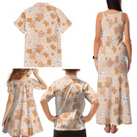 Hawaii Anthurium Tiare Pikake Lei Family Matching Tank Maxi Dress and Hawaiian Shirt Alani Lauhala Art Pattern