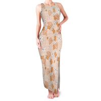 Hawaii Anthurium Tiare Pikake Lei Family Matching Tank Maxi Dress and Hawaiian Shirt Alani Lauhala Art Pattern