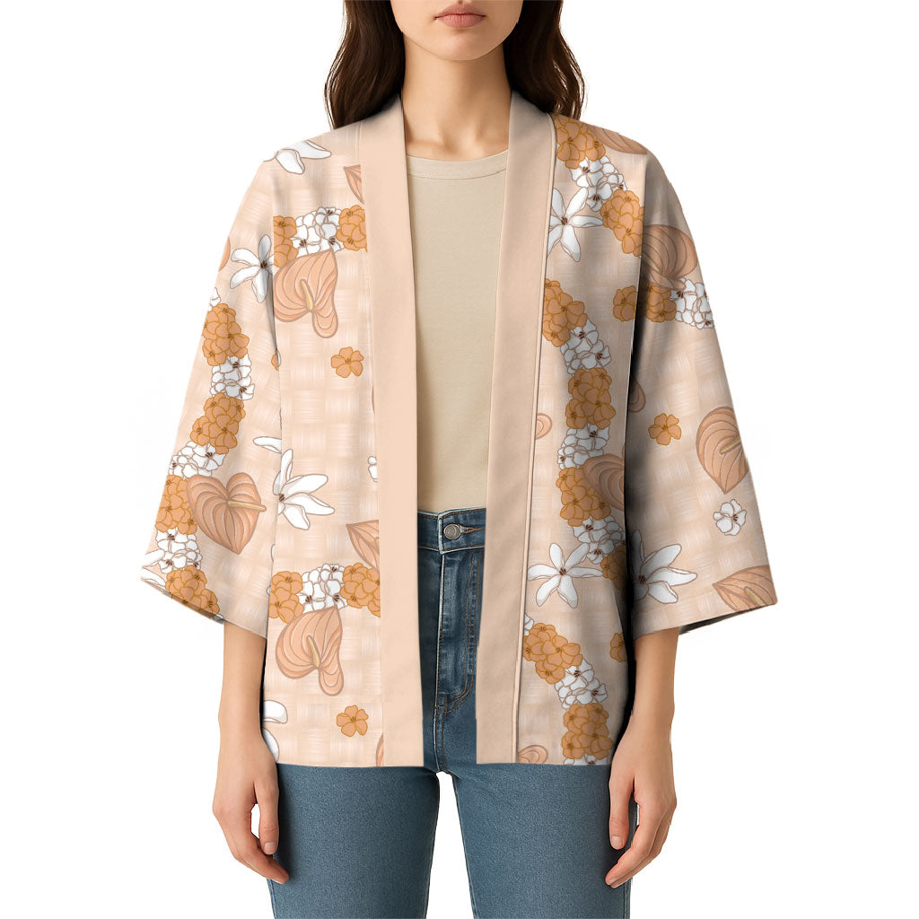 Hawaii Anthurium Tiare Pikake Lei Kimono Alani Lauhala Art Pattern LT01 - Polynesian Pride