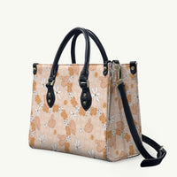Hawaii Anthurium Tiare Pikake Lei Leather Bag Alani Lauhala Art Pattern LT01 Orange - Polynesian Pride