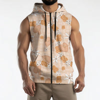 Hawaii Anthurium Tiare Pikake Lei Sleeveless Zip Hoodie Alani Lauhala Art Pattern LT01 - Polynesian Pride