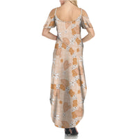 Hawaii Anthurium Tiare Pikake Lei Summer Maxi Dress Alani Lauhala Art Pattern LT01 - Polynesian Pride