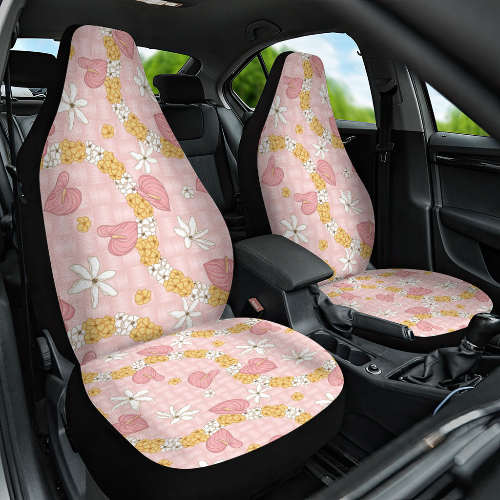 anthurium car Hawaii Anthurium Tiare Pikake Lei Car Seat Cover Akala Lauhala Art Pattern