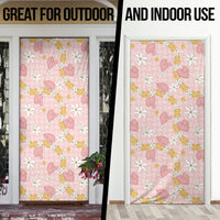 Hawaii Anthurium Tiare Pikake Lei Door Cover Akala Lauhala Art Pattern