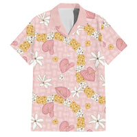 Hawaii Anthurium Tiare Pikake Lei Family Matching Short Sleeve Bodycon Dress and Hawaiian Shirt Akala Lauhala Art Pattern