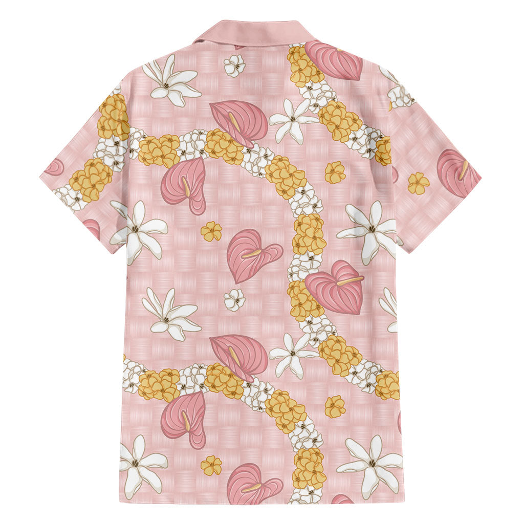 Hawaii Anthurium Tiare Pikake Lei Family Matching Tank Maxi Dress and Hawaiian Shirt Akala Lauhala Art Pattern