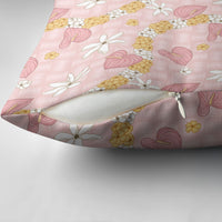 Hawaii Anthurium Tiare Pikake Lei Pillow Cover Akala Lauhala Art Pattern