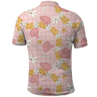 Hawaii Anthurium Tiare Pikake Lei Polo Shirt Akala Lauhala Art Pattern LT01 - Polynesian Pride