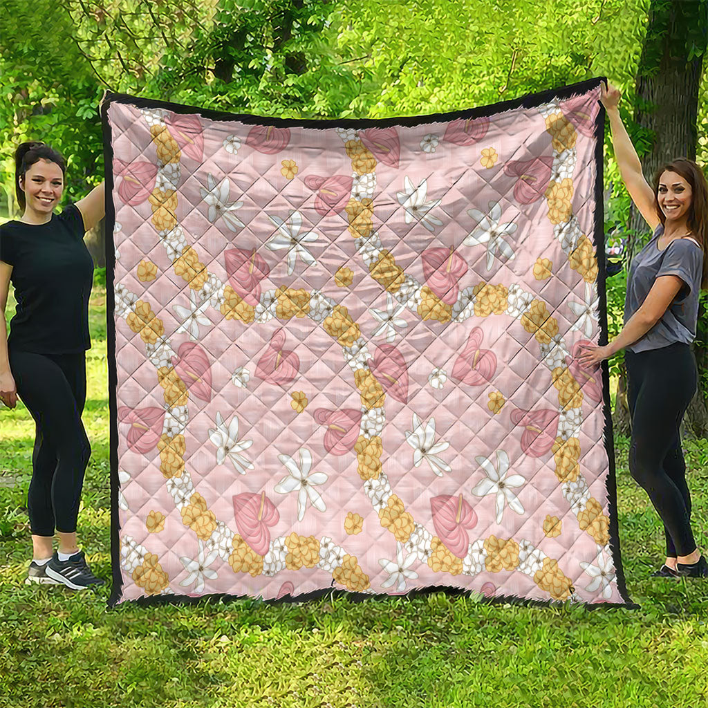 Hawaii Anthurium Tiare Pikake Lei Quilt Akala Lauhala Art Pattern LT01 - Polynesian Pride